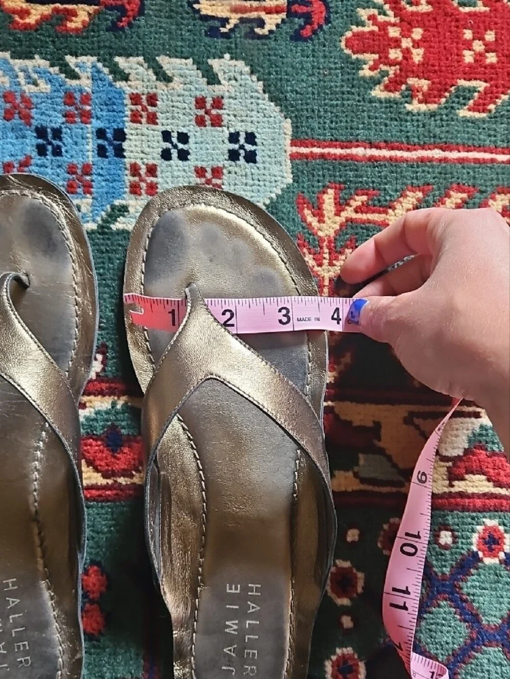 Jamie Haller Olive Metalic San Diego Flip Flop 37